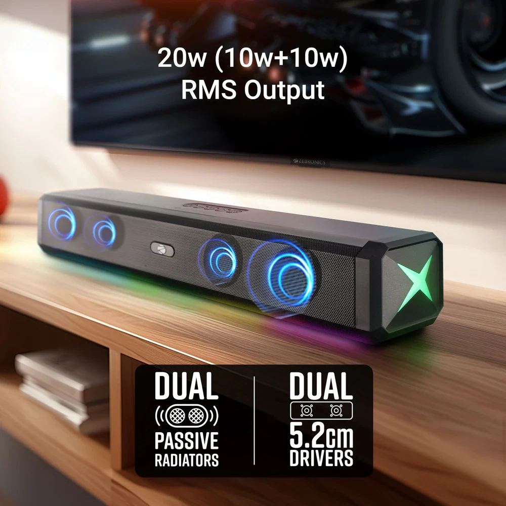 Zebronics Bluetooth Speaker Mini Soundbar RGB VITABAR 150 view 7